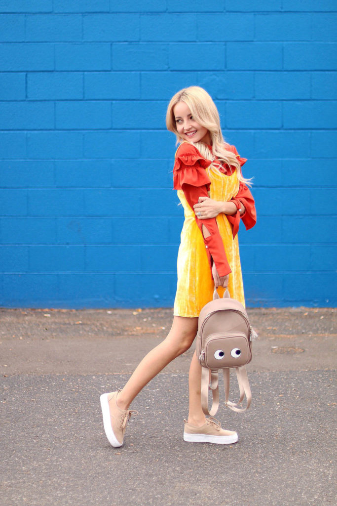 Alena Gidenko of modaprints.com sharing ways to style a velvet dress