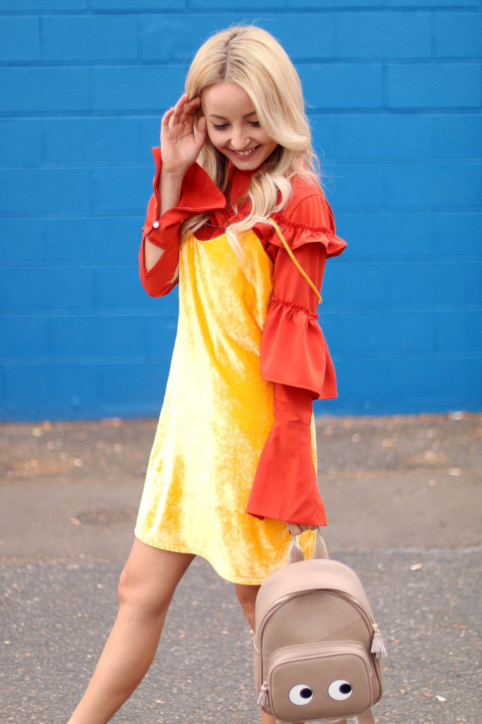 Alena Gidenko of modaprints.com sharing ways to style a velvet dress