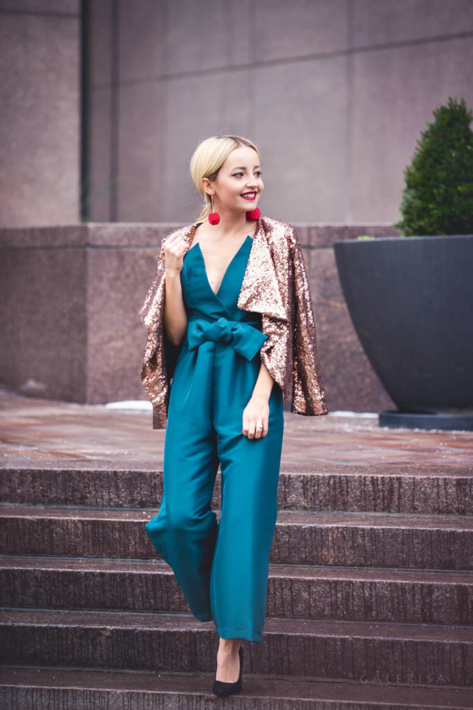 Alena Gidenko of modaprints.com styling a look for a holiday party