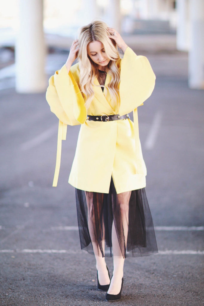 Alena Gidenko of modaprints.com sharing tips on styling a yellow coat