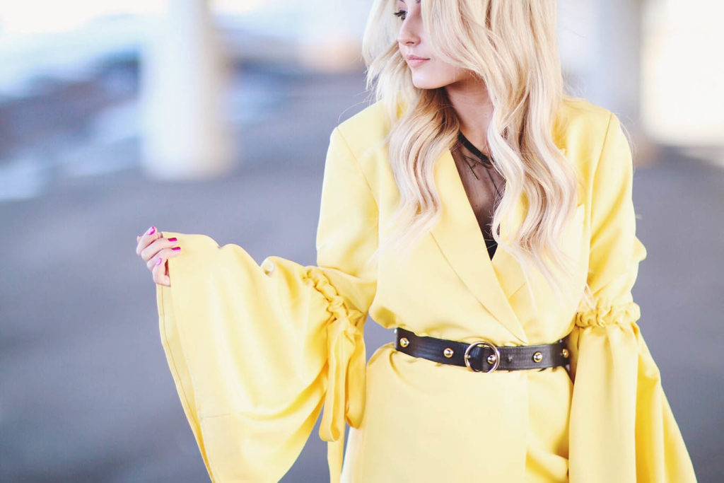 Alena Gidenko of modaprints.com sharing tips on styling a yellow coat